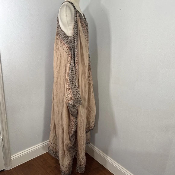 Free People Maxi Dress S Oversize Boho Merida Printed pale pink Beachy Bohemian - Picture 4 of 14